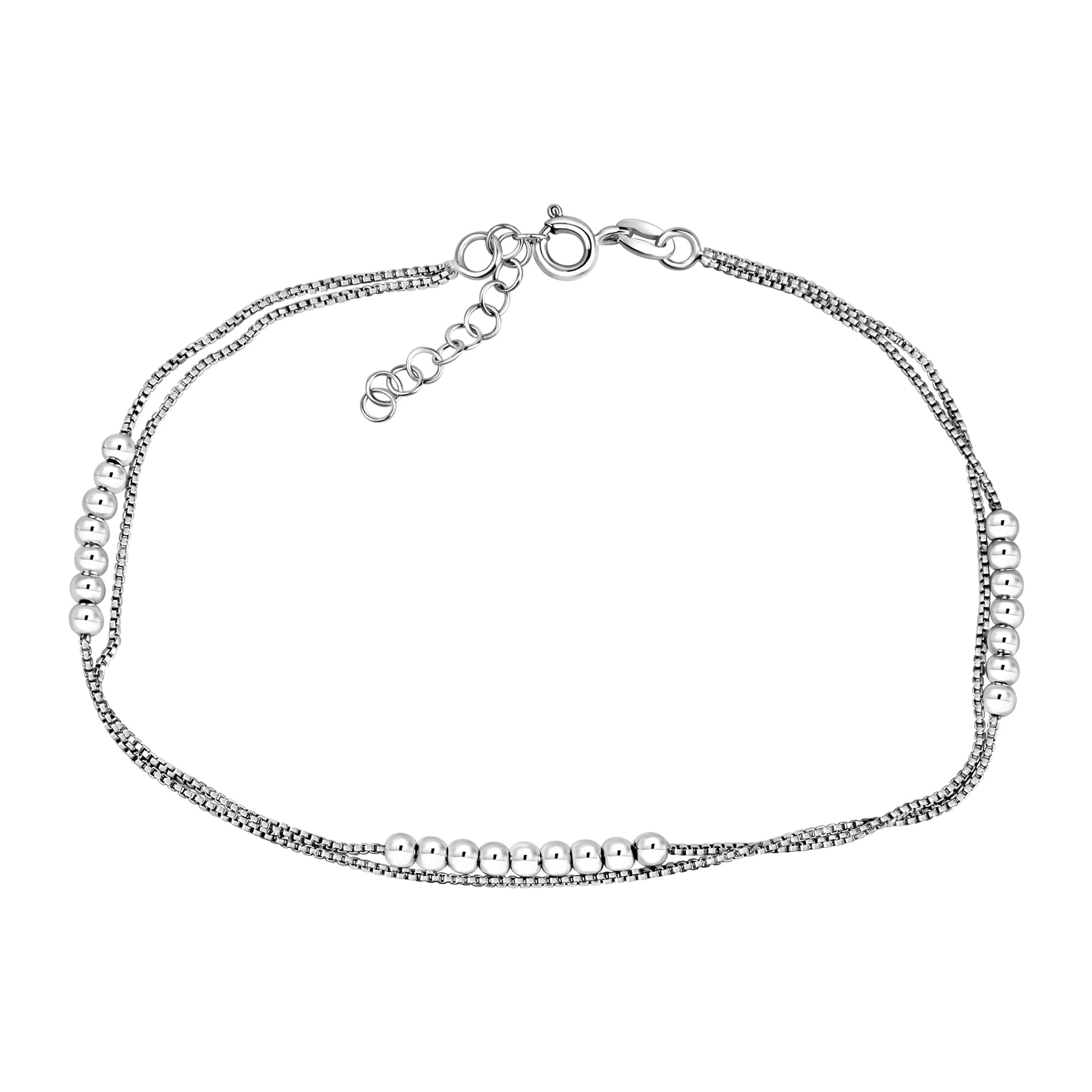 Fusskette 925/- Sterling Silber rhodiniert 2.rhg.
