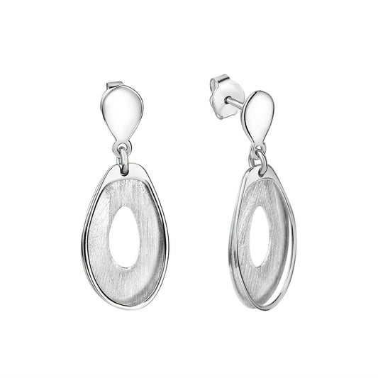 Ohrhänger 925/- Sterling Silber rhodiniert glanz/matt