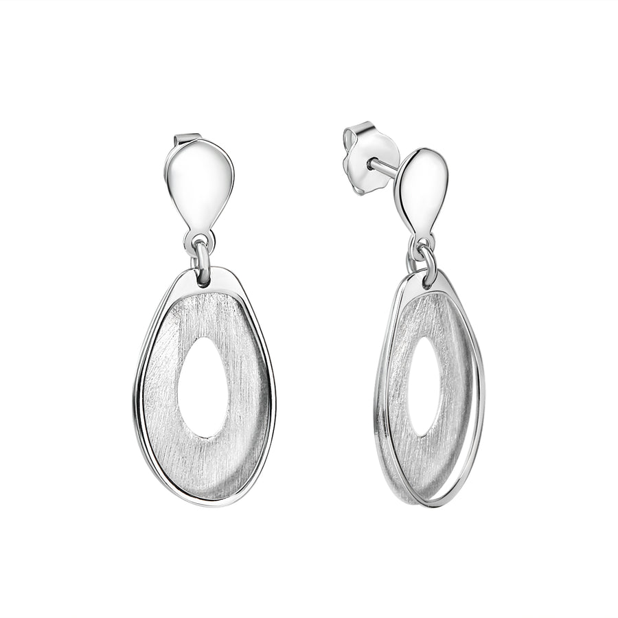 Ohrhänger 925/- Sterling Silber rhodiniert glanz/matt