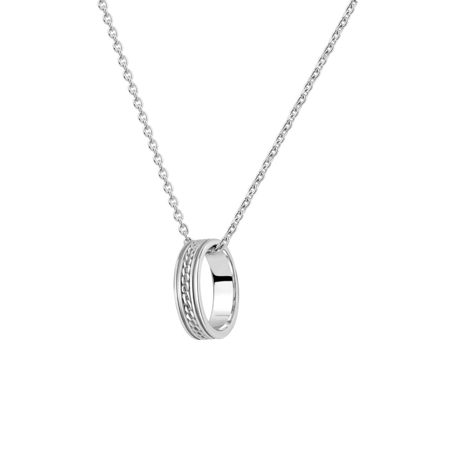 Anhänger mit Kette 925/- Sterling Silber rhodiniert Ring