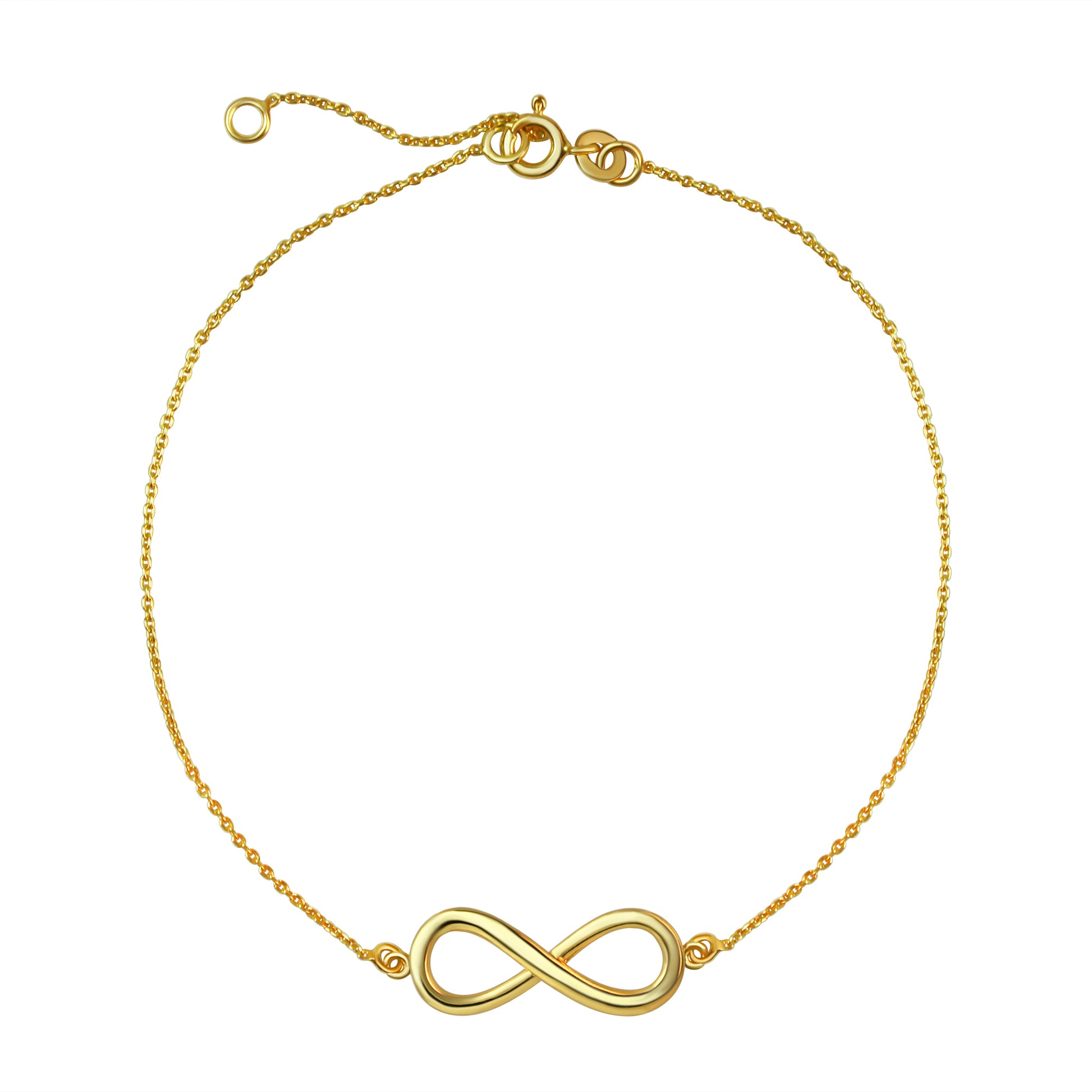 Fusskette 925/- Sterling Silber vergoldet Infinity