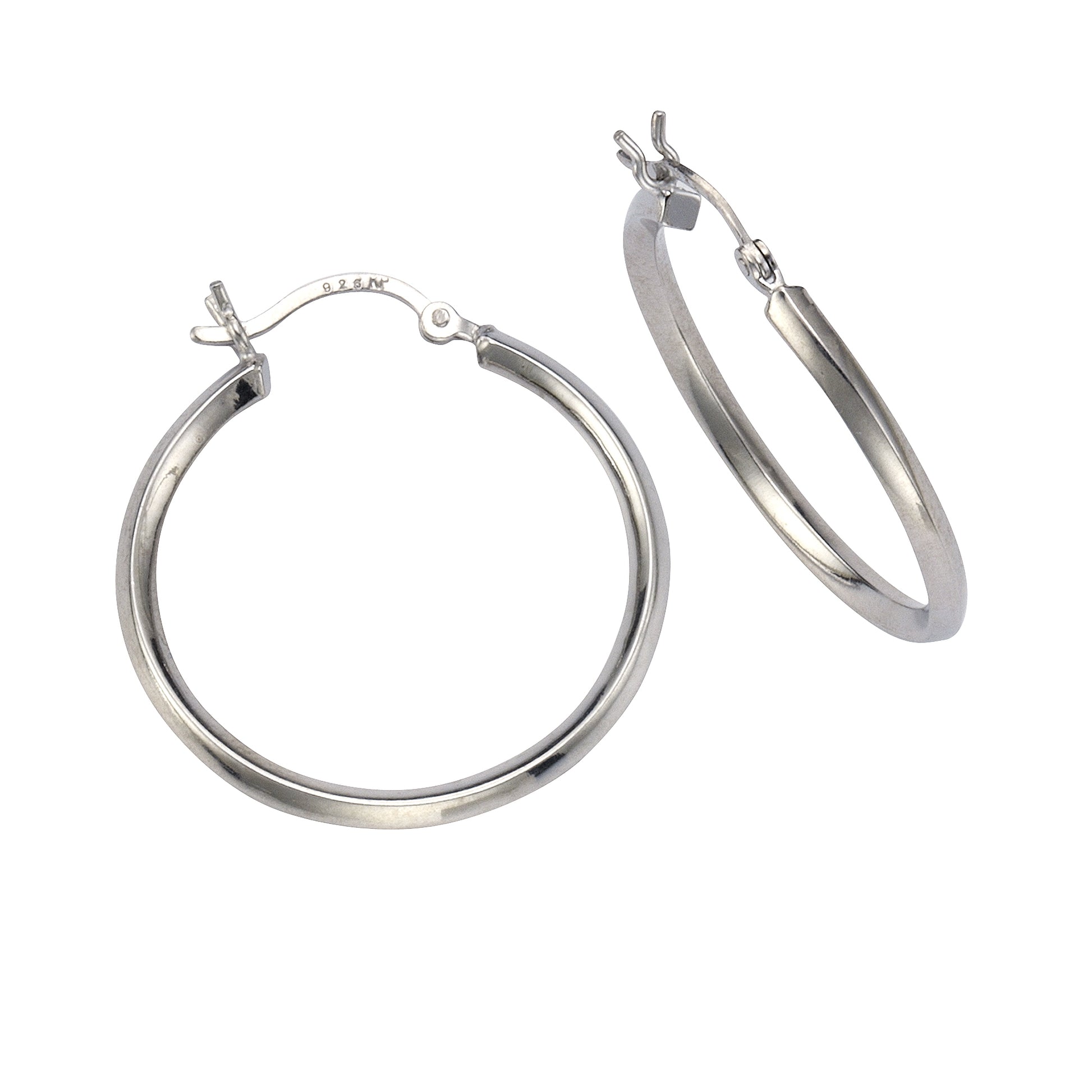 Creolen 925/- Sterling Silber rhodiniert Ø 30mm