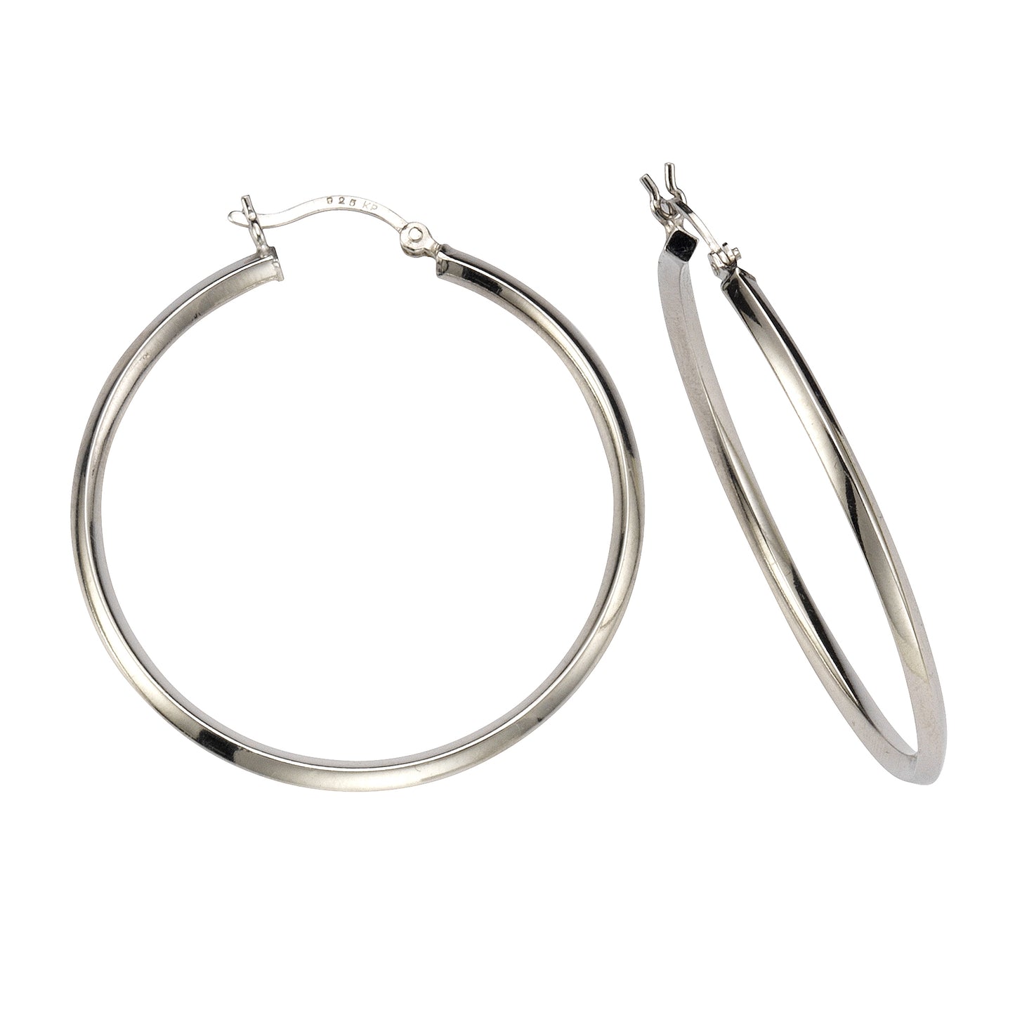 Creolen 925/- Sterling Silber rhodiniert Ø 40mm