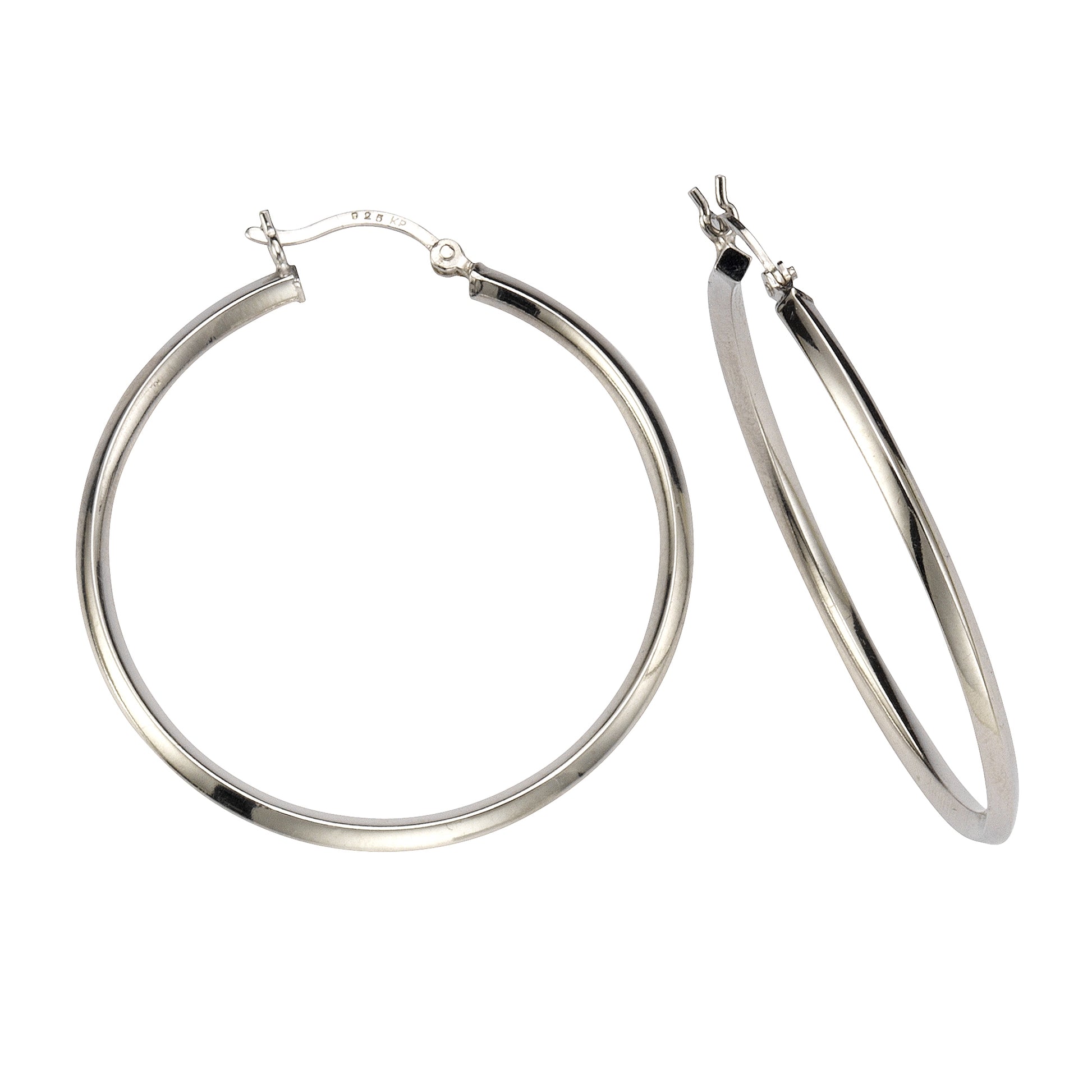 Creolen 925/- Sterling Silber rhodiniert Ø 40mm