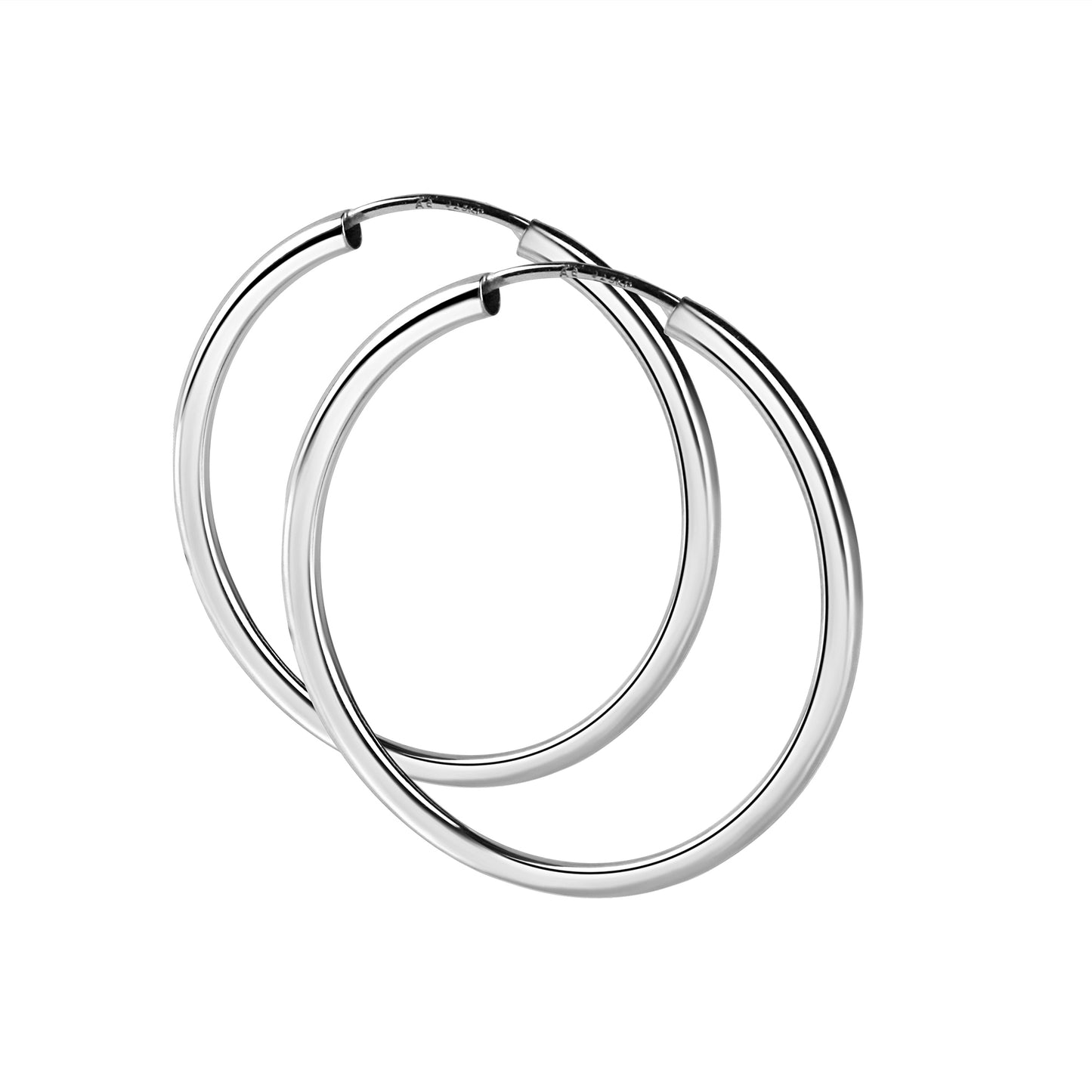 Creolen 925/- Sterling Silber rhodiniert 50mm