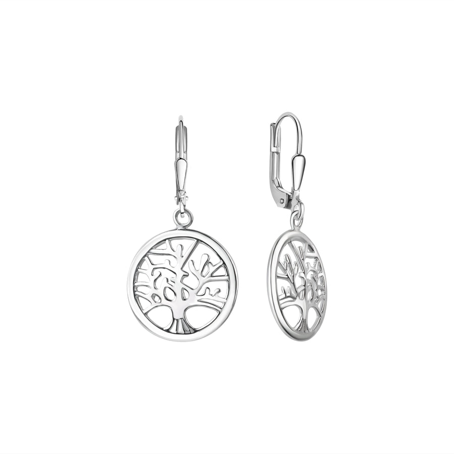 Ohrhänger 925/- Sterling Silber rhodiniert Lebensbaum