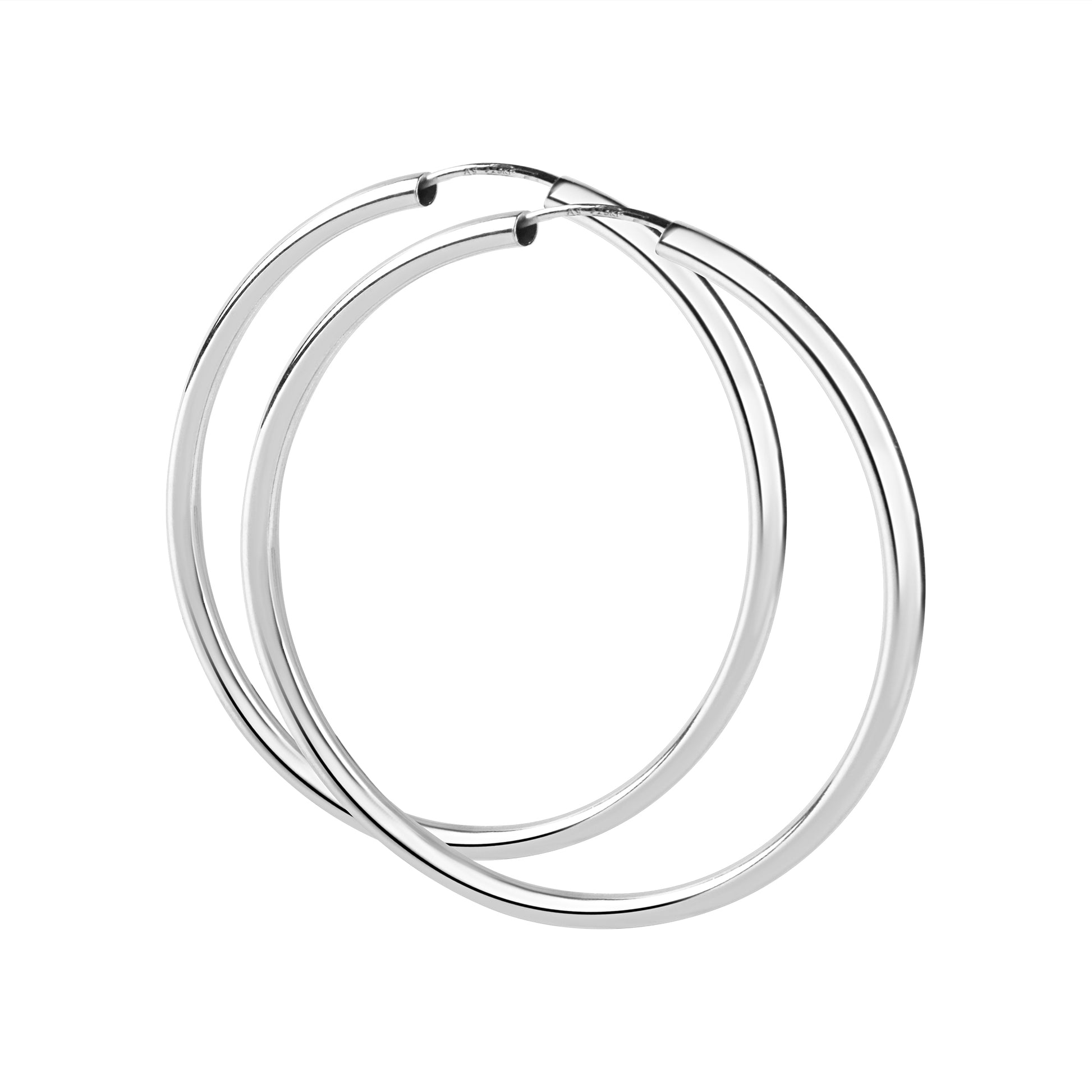 Creolen 925/- Sterling Silber rhodiniert 60mm