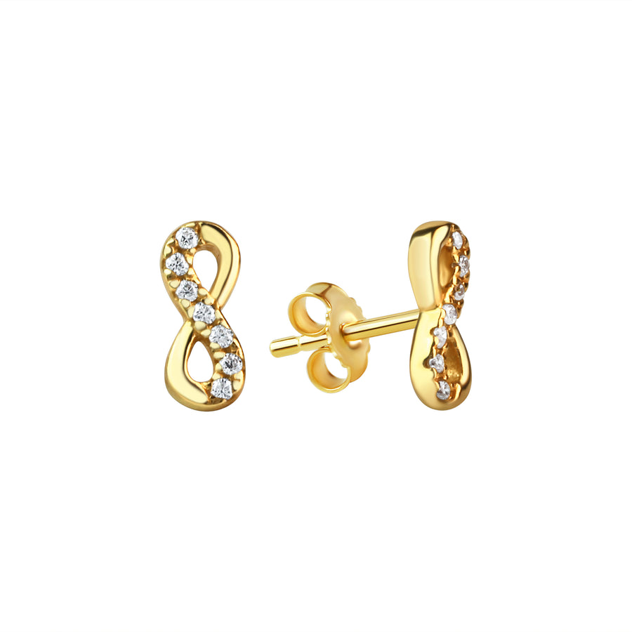 Ohrstecker 925/- Sterling Silber vergoldet Infinity Zirkonia