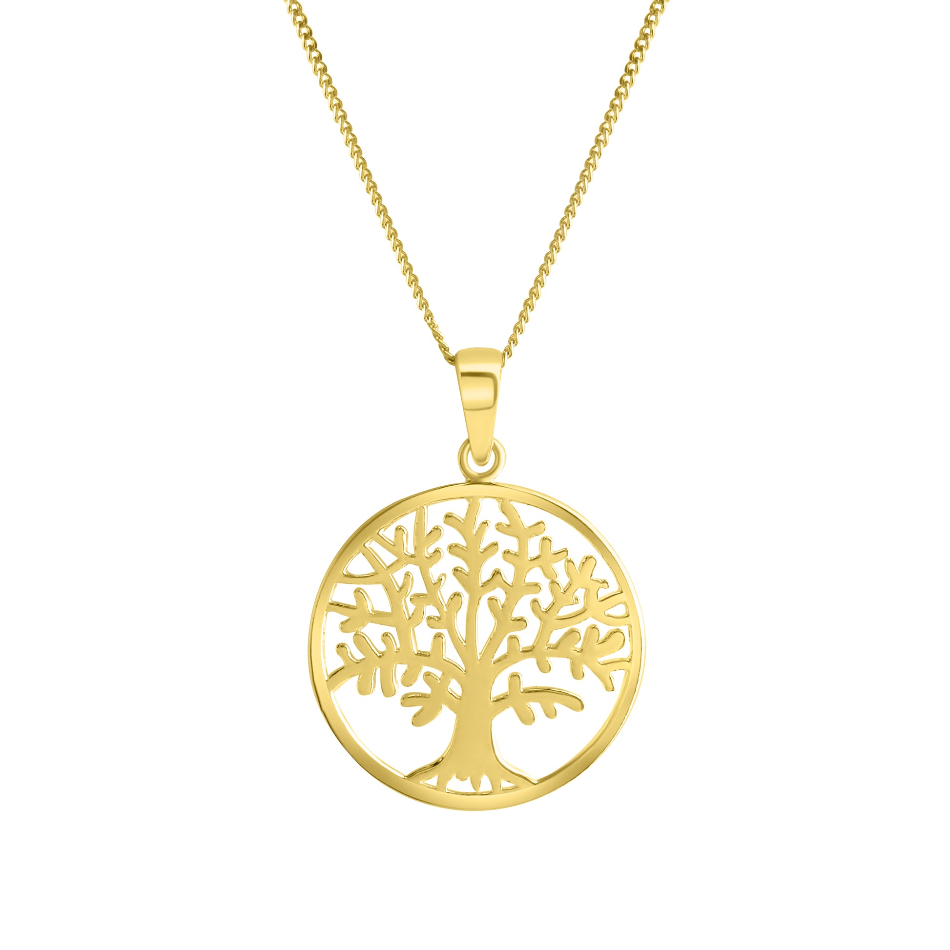 Anhänger mit Kette 925/- Sterling Silber vergoldet Lebensbaum