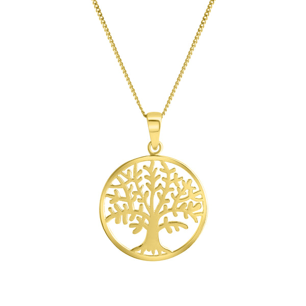 Anhänger mit Kette 925/- Sterling Silber vergoldet Lebensbaum