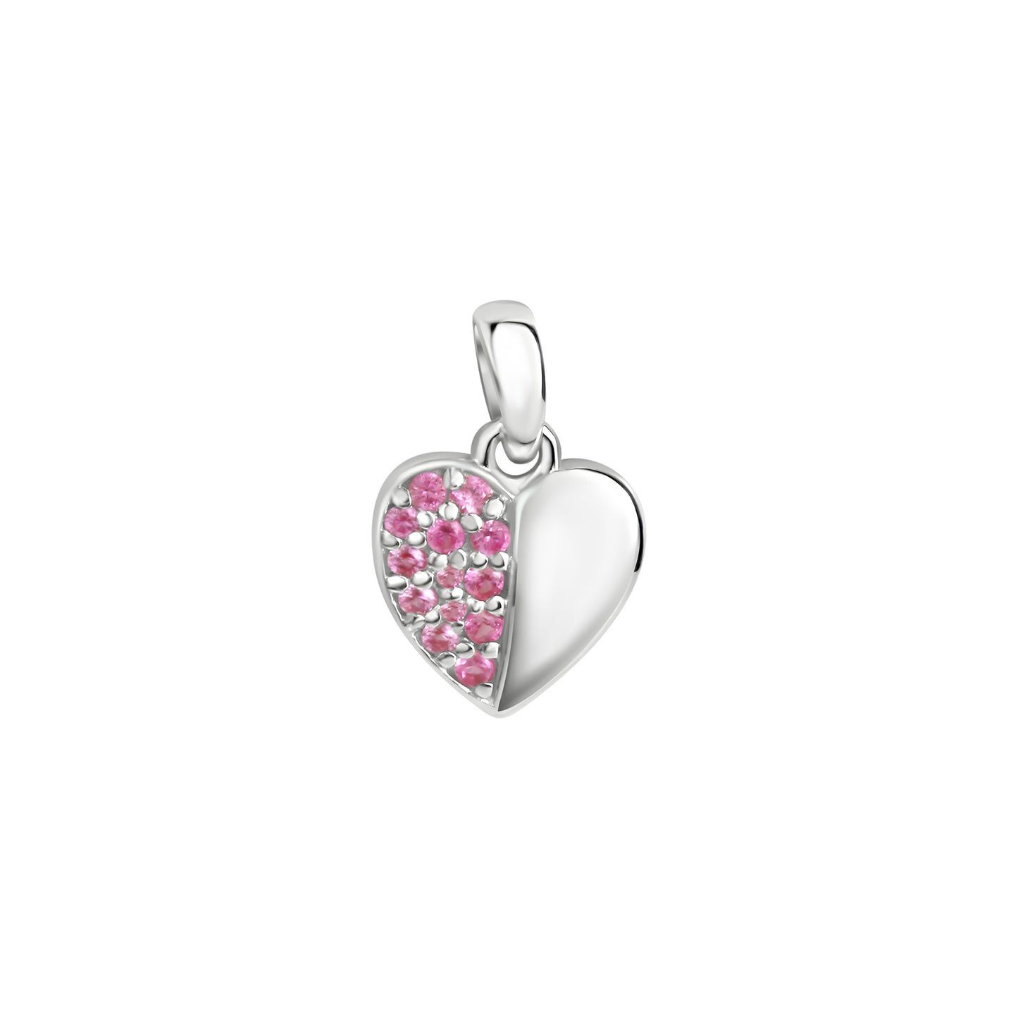 Anhänger 925/- Sterling Silber rhodiniert Herz pink Zirkonia