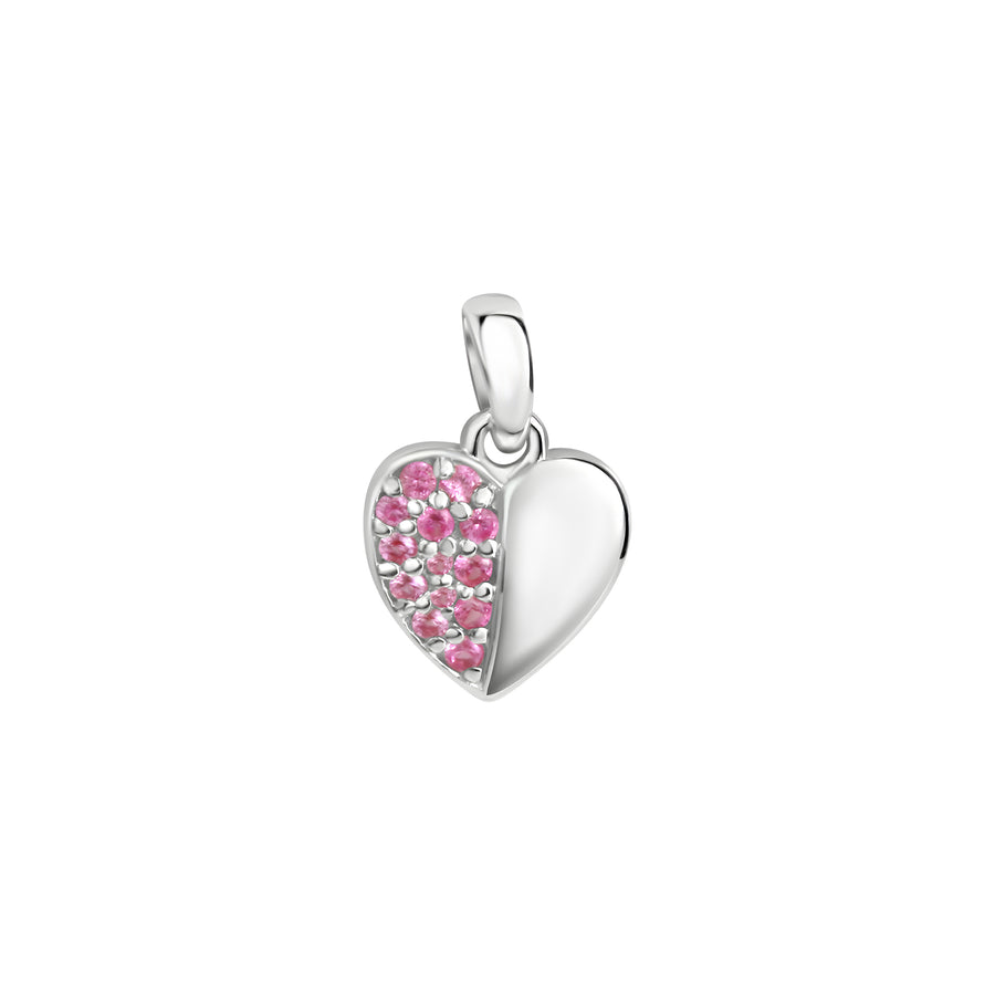 Anhänger 925/- Sterling Silber rhodiniert Herz pink Zirkonia