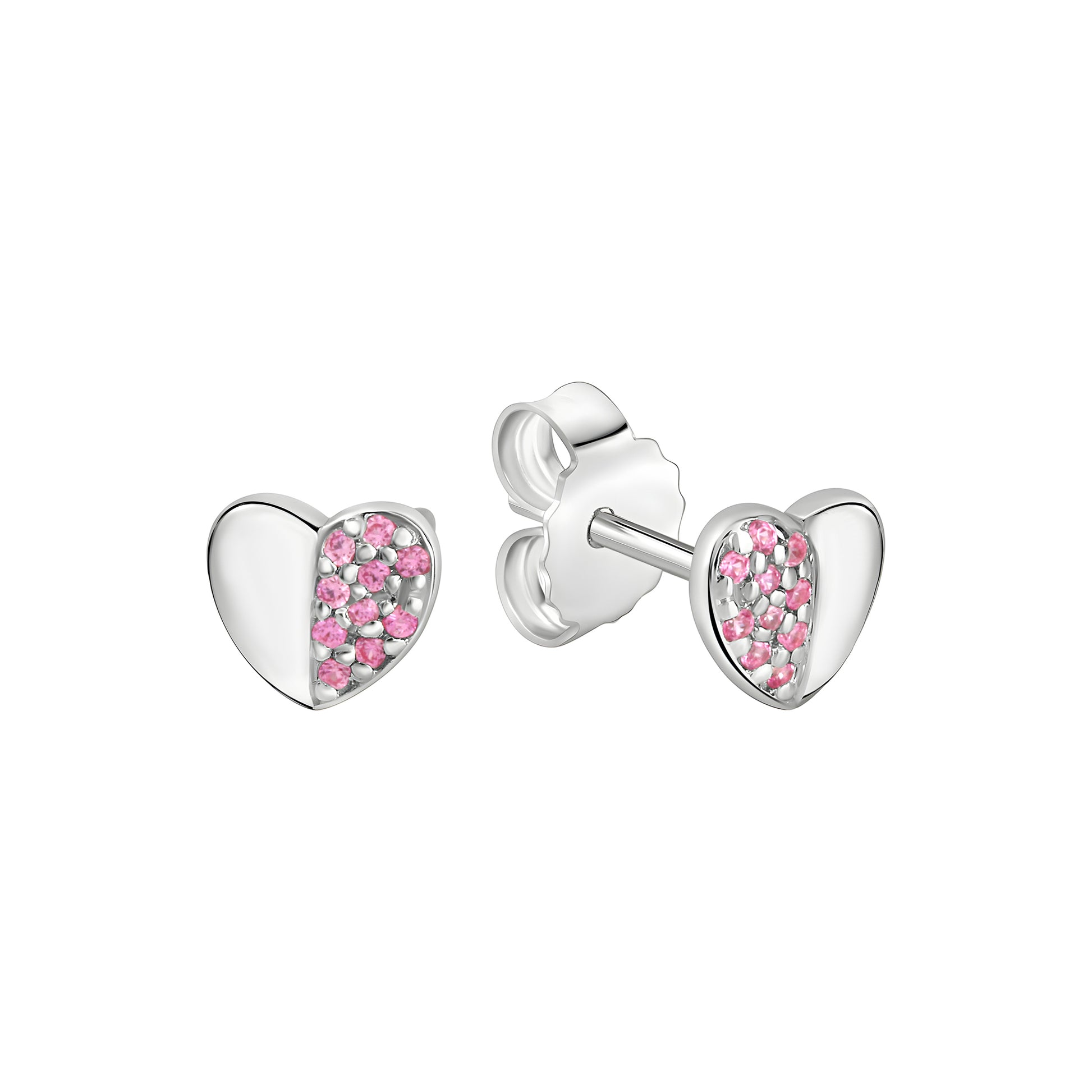 Ohrstecker 925/- Sterling Silber rhodiniert Herz
