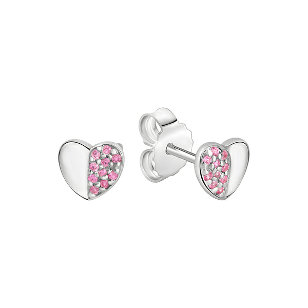 Ohrstecker 925/- Sterling Silber rhodiniert Herz