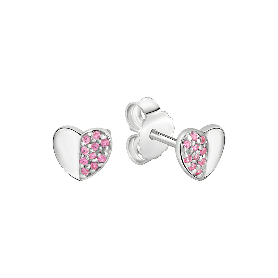 Ohrstecker 925/- Sterling Silber rhodiniert Herz