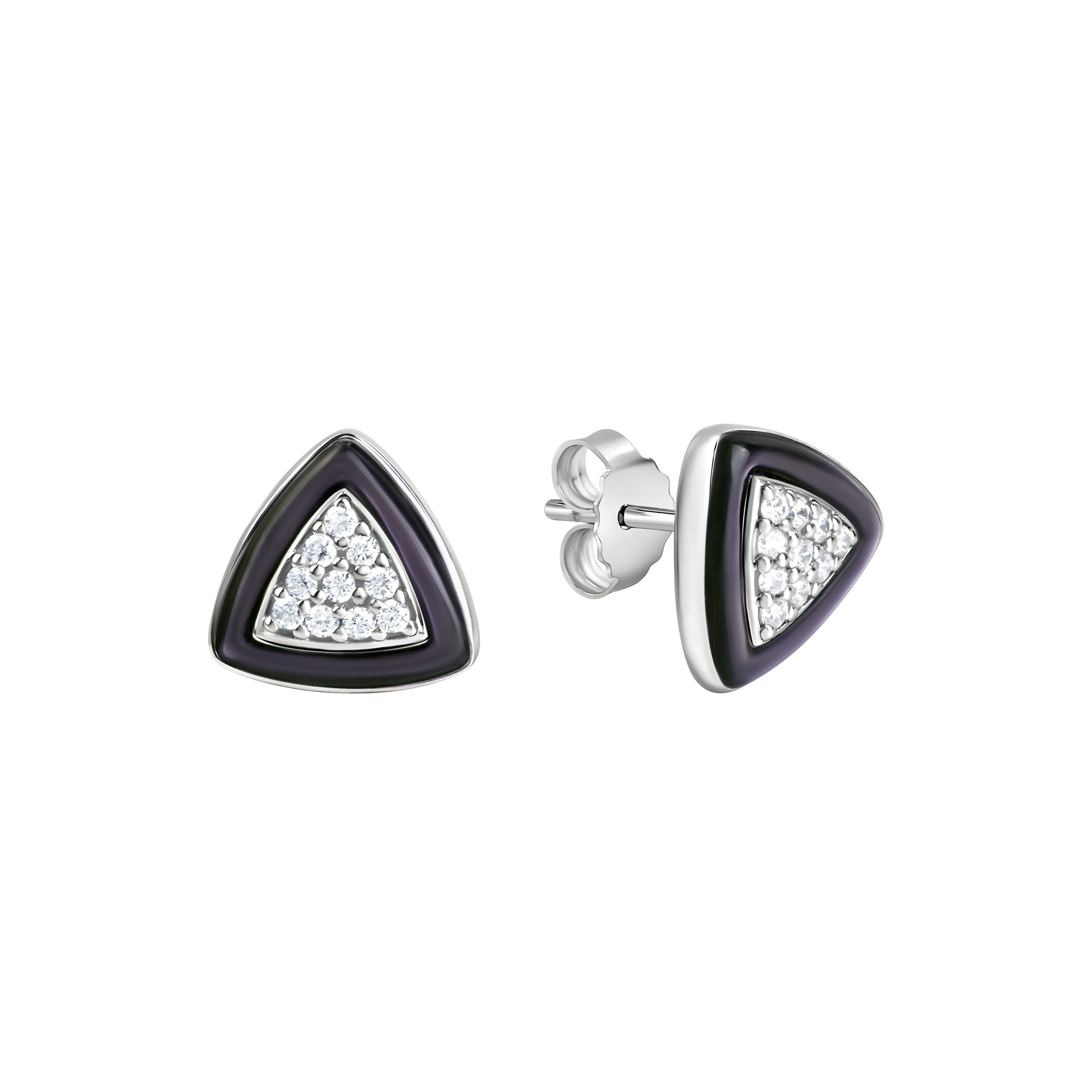 Ohrstecker 925/- Sterling Silber rhodiniert Perlmutt/Zirkonia