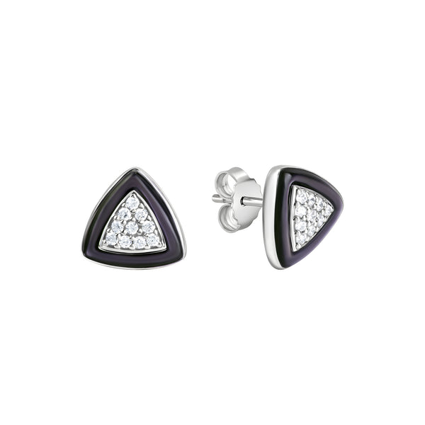 Ohrstecker 925/- Sterling Silber rhodiniert Perlmutt/Zirkonia