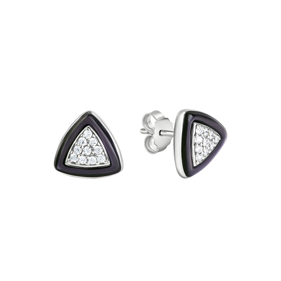Ohrstecker 925/- Sterling Silber rhodiniert Perlmutt/Zirkonia