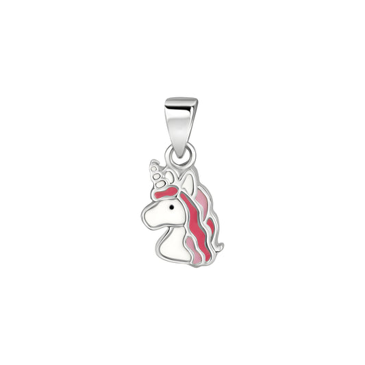Anhänger 925/- Sterling Silber rhodiniert Einhorn Lack