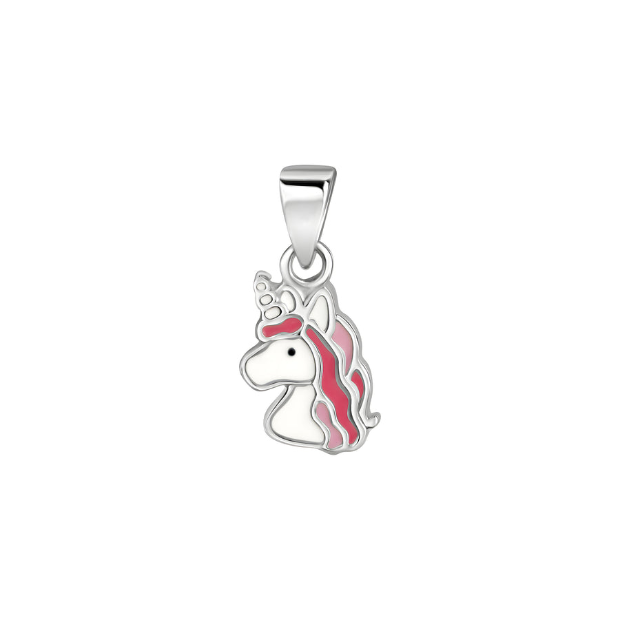 Anhänger 925/- Sterling Silber rhodiniert Einhorn Lack