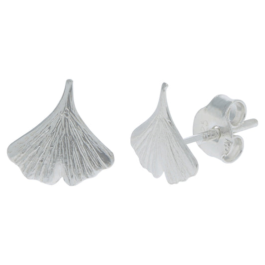 Ohrstecker 925/- Sterling Silber rhodiniert Gingko