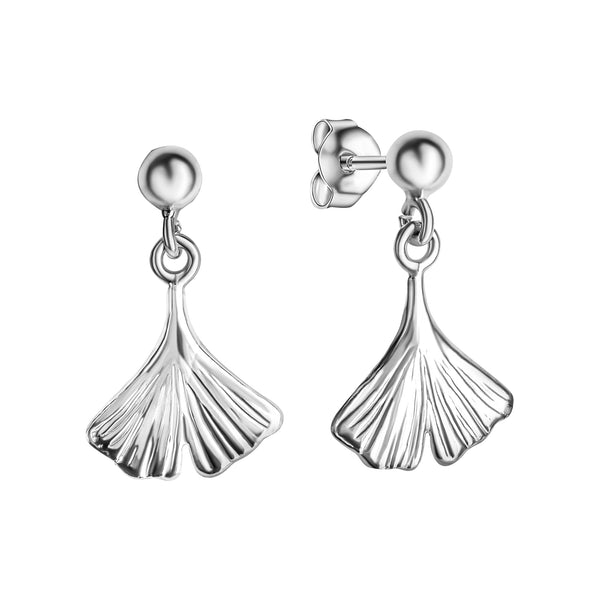 Ohrstecker 925/- Sterling Silber rhodiniert Ginko