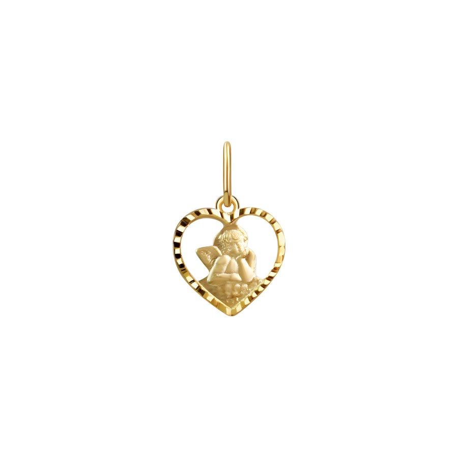 Anhänger 375/- Gelbgold glanz Herz mit Engel