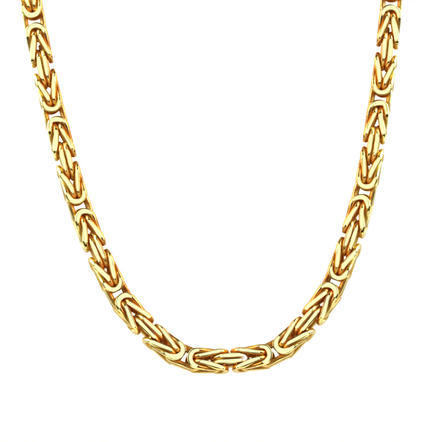 Kette 925/- Sterling Silber vergoldet Königskette 4x4mm
