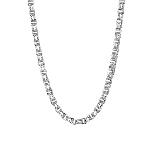 Kette 925/- Sterling Silber weiß Käfigkette 4 mm 55 cm
