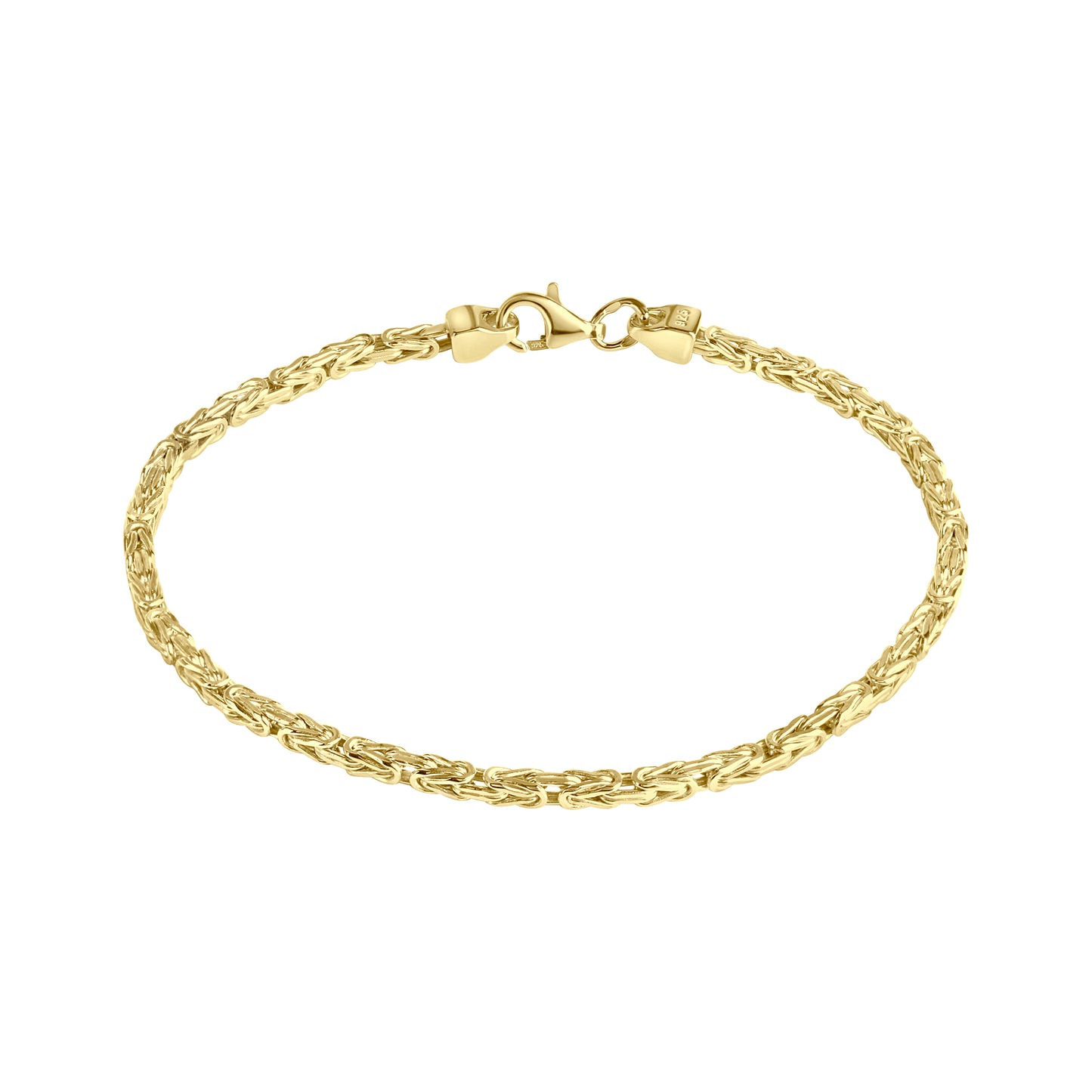 Armband 925/- Sterling Silber vergoldet Königskette 4x4mm 19cm