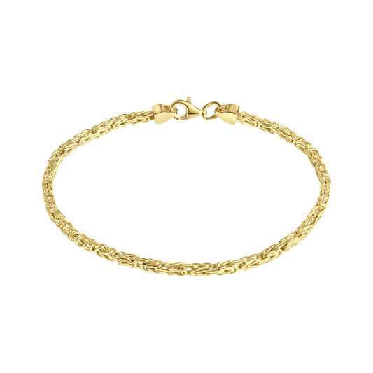 Armband 925/- Sterling Silber vergoldet Königskette 4x4mm 20 cm