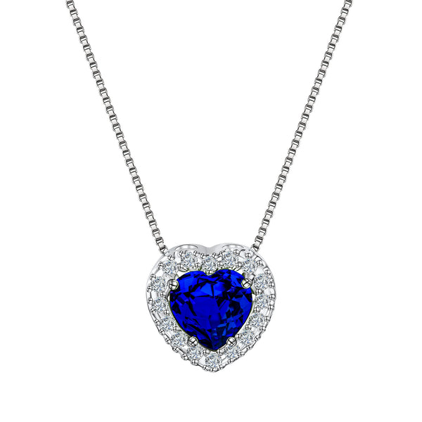 Kette 585/- Weißgold Zirkonia weiß/blau