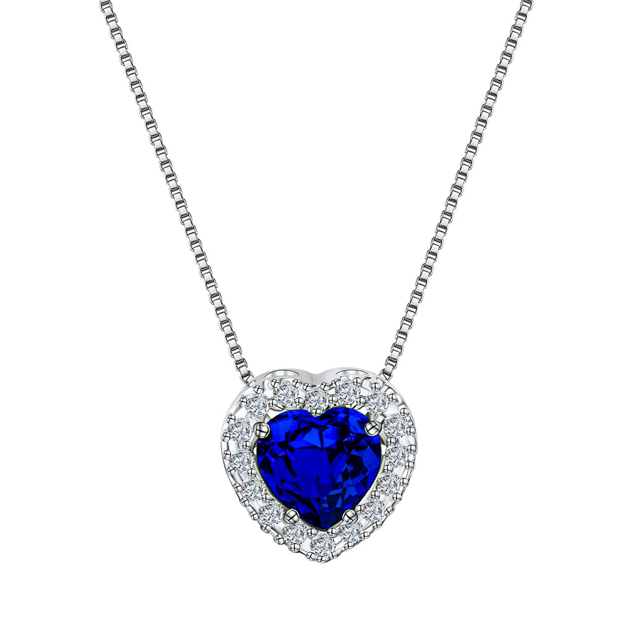 Kette 585/- Weißgold Zirkonia weiß/blau