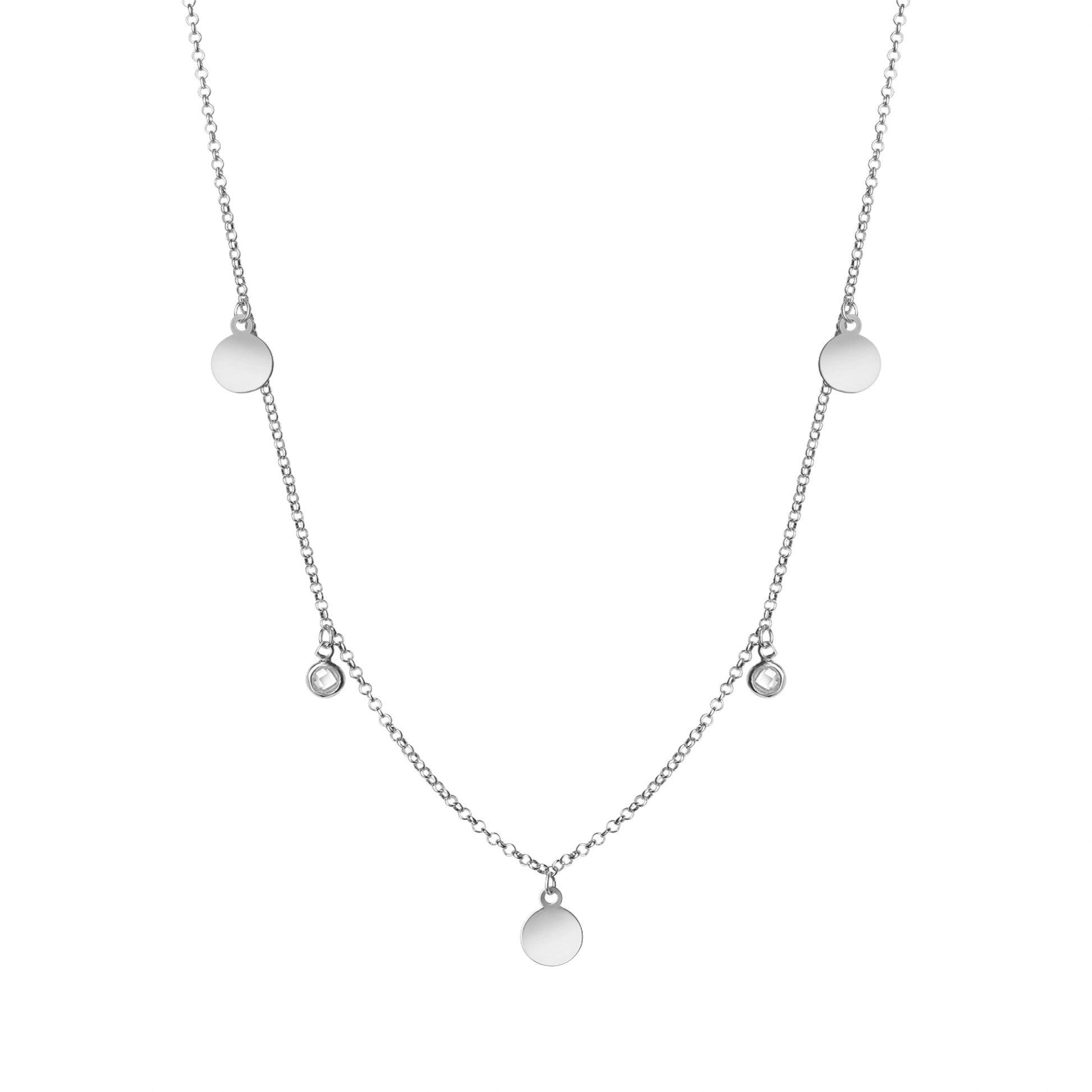 Kette 925/- Sterling Silber rhodiniert Zirkonia