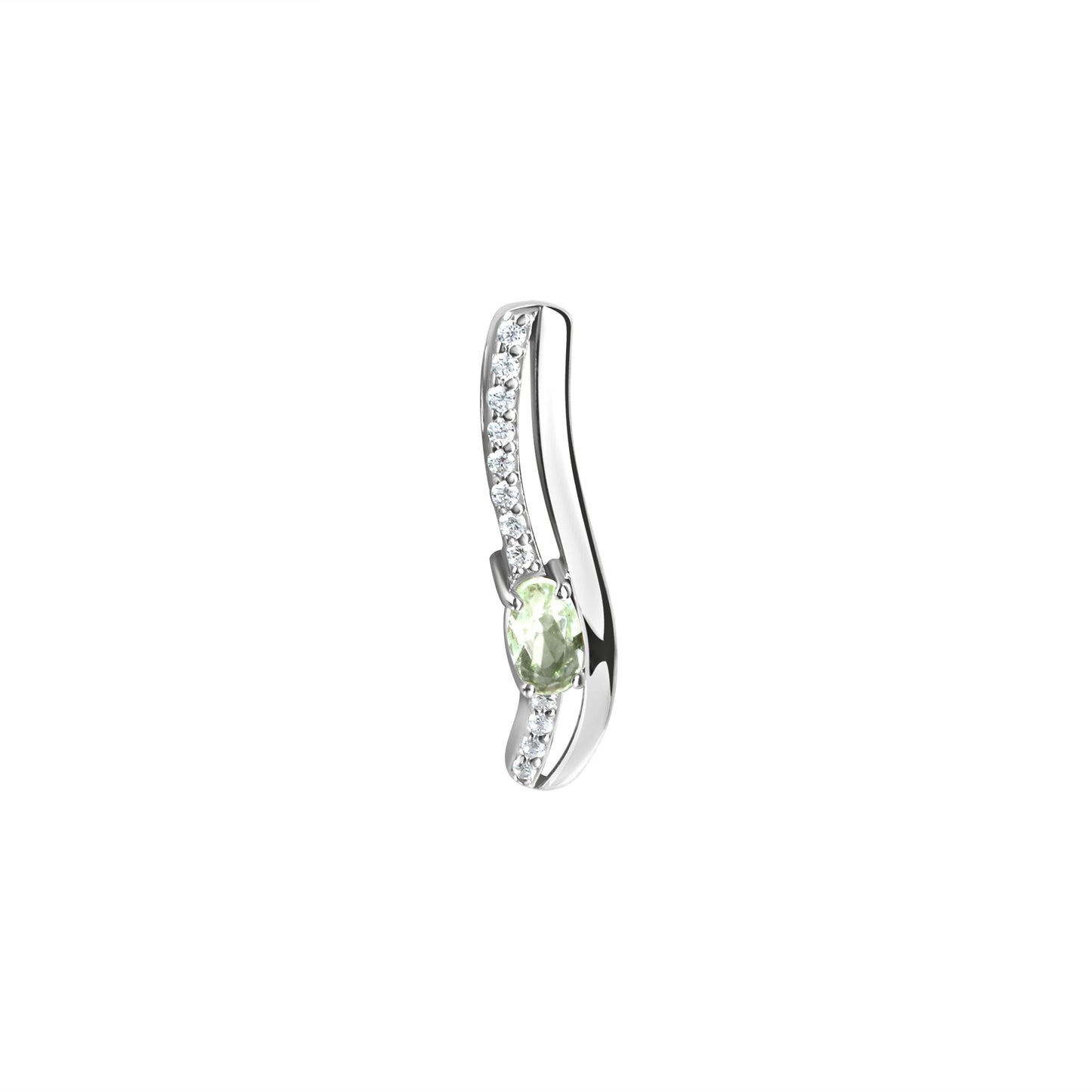 Anhänger 925/- Sterling Silber rhodiniert Zirkonia/Glas mint
