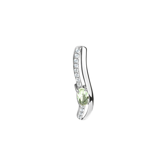 Anhänger 925/- Sterling Silber rhodiniert Zirkonia/Glas mint