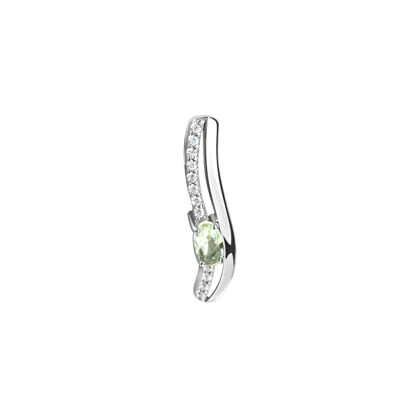 Anhänger 925/- Sterling Silber rhodiniert Zirkonia/Glas mint