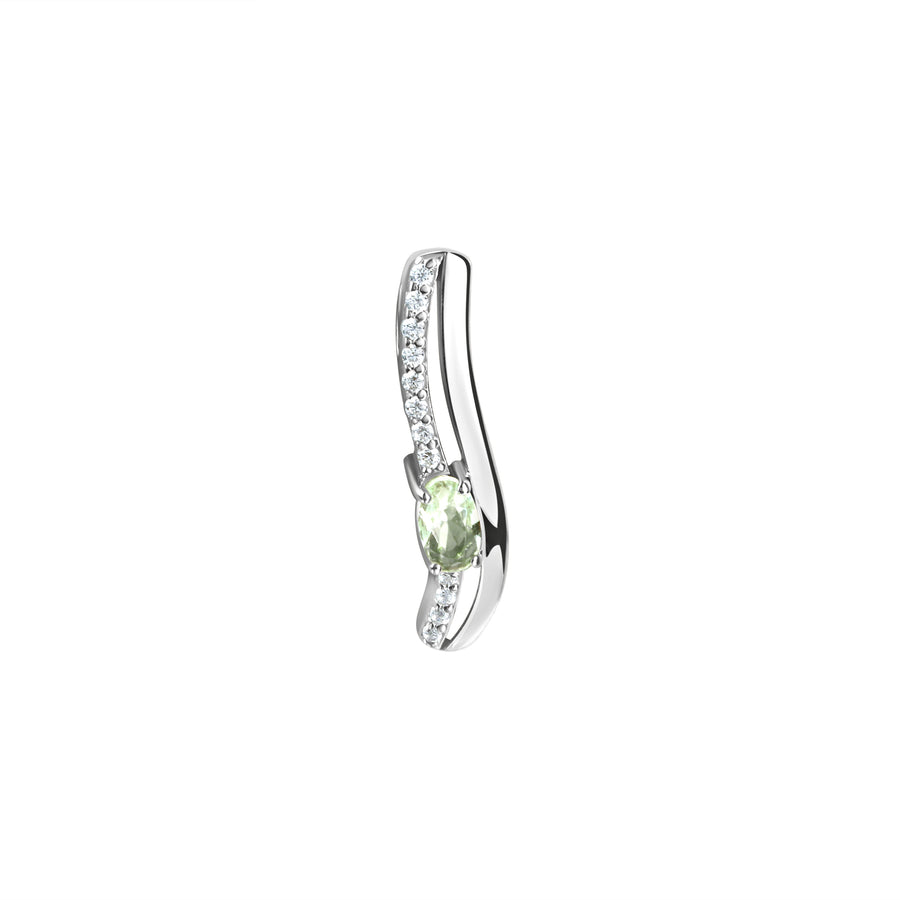 Anhänger 925/- Sterling Silber rhodiniert Zirkonia/Glas mint