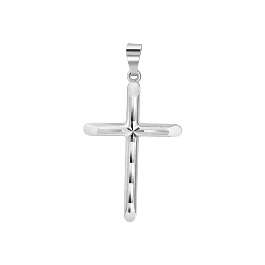 Anhänger 925/- Sterling Silber matt diamantiert Kreuz