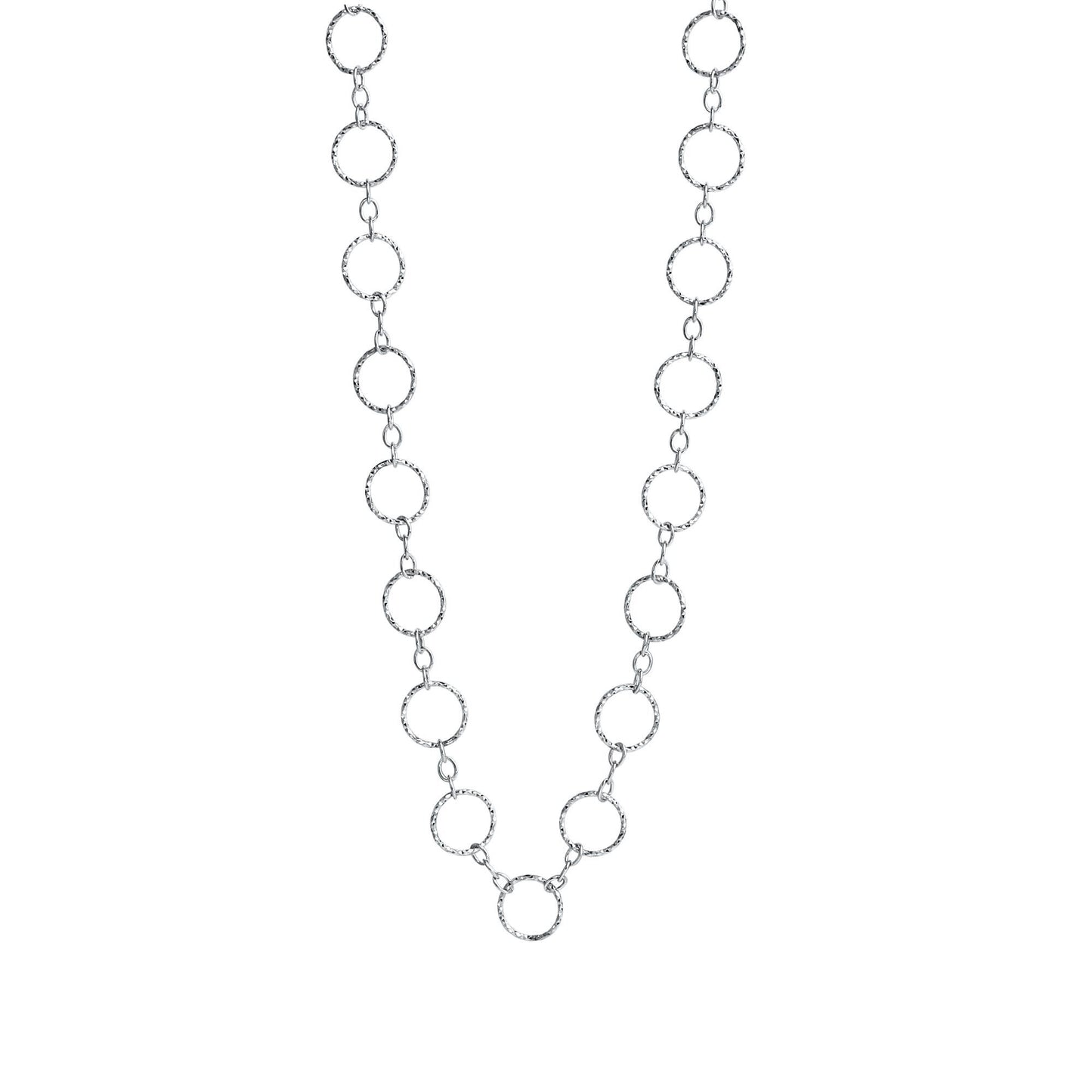 Kette 925/- Sterling Silber rhodiniert strukturiert und diamantiert