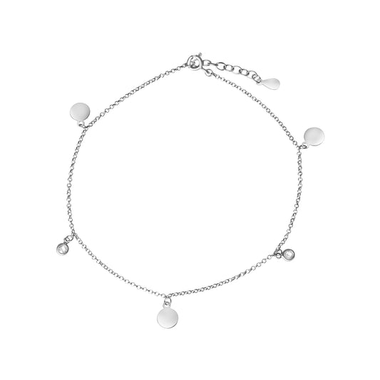 Fusskette 925/- Sterling Silber rhodiniert