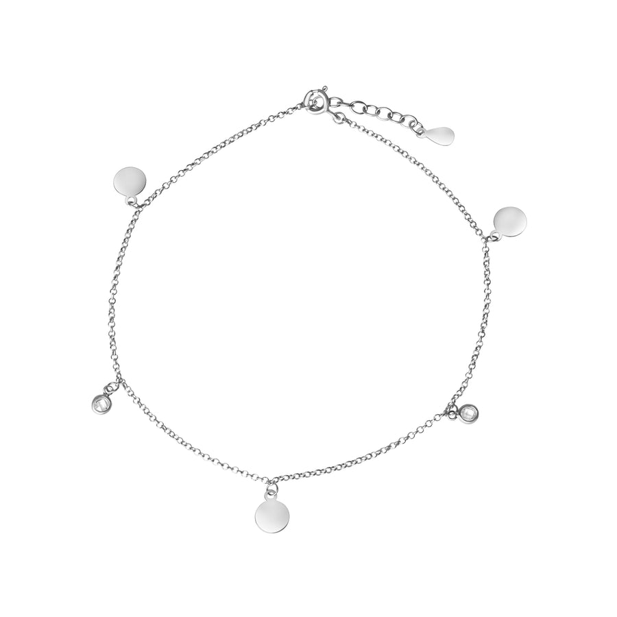 Fusskette 925/- Sterling Silber rhodiniert