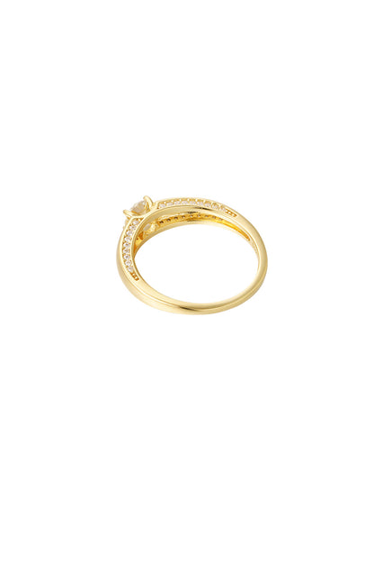 Ring basic mit Stein - gold