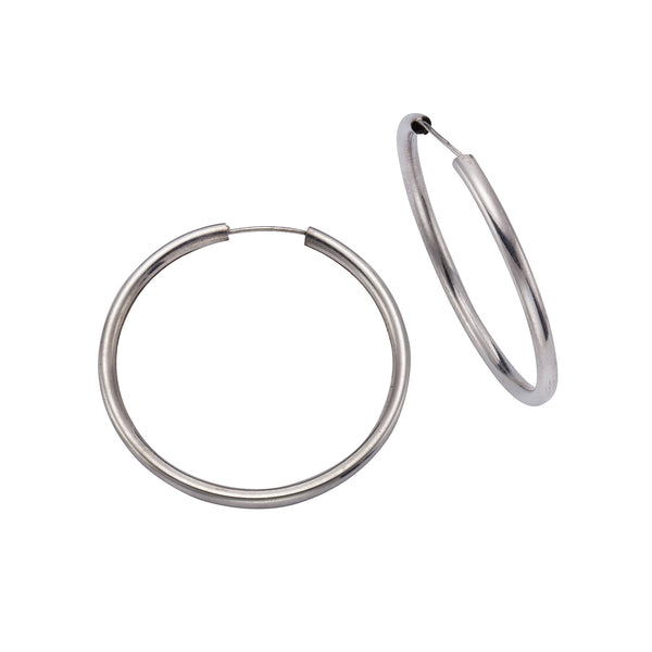 Creolen 925 Silber rhodiniert 3,0cm