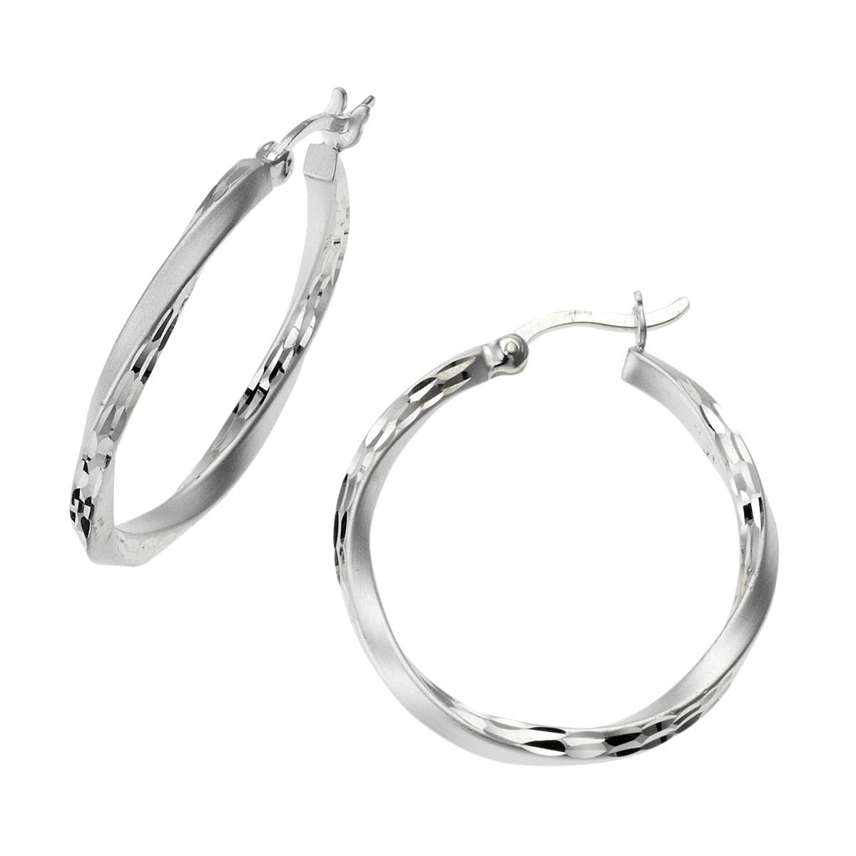 Creolen 925 Silber diamantiert 2,5cm