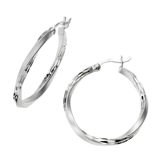 Creolen 925 Silber diamantiert 2,5cm
