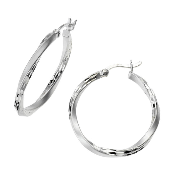 Creolen 925 Silber diamantiert 2,5cm