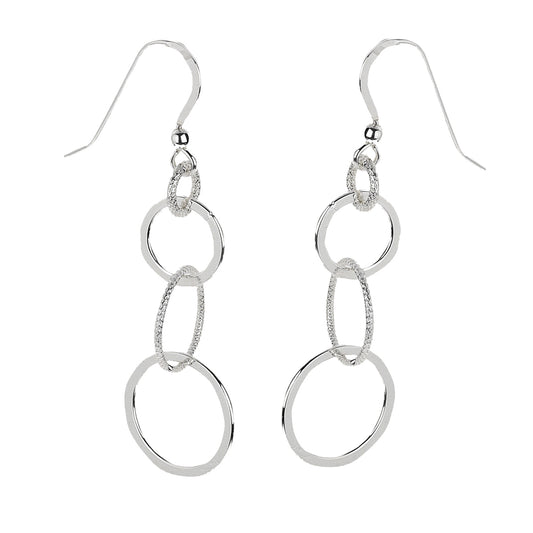 Ohrhaken 925 Silber Ringe rhodiniert