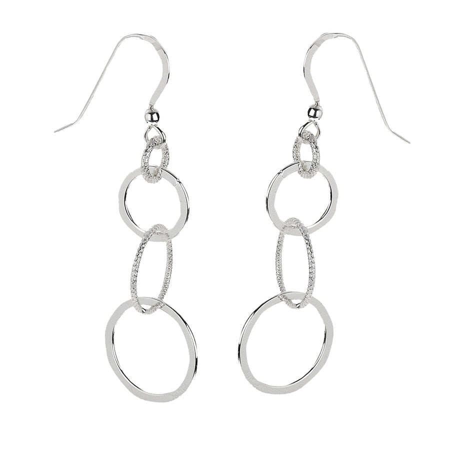 Ohrhaken 925 Silber Ringe rhodiniert