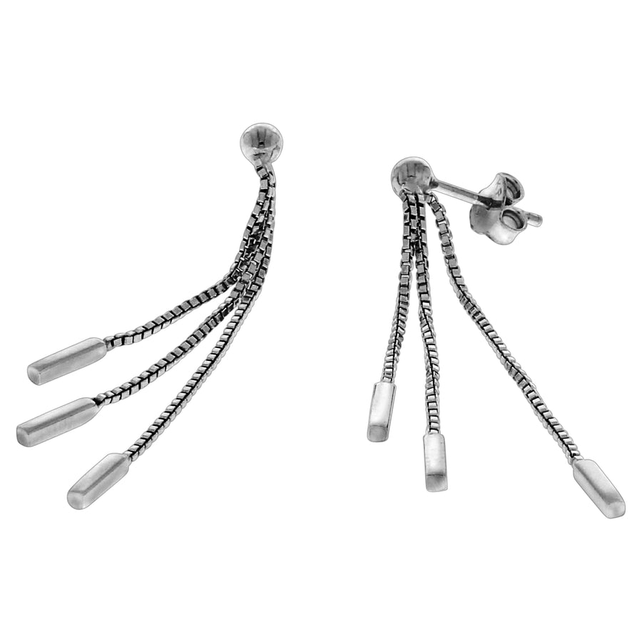 Ohrhänger 925 Silber 3-reihig